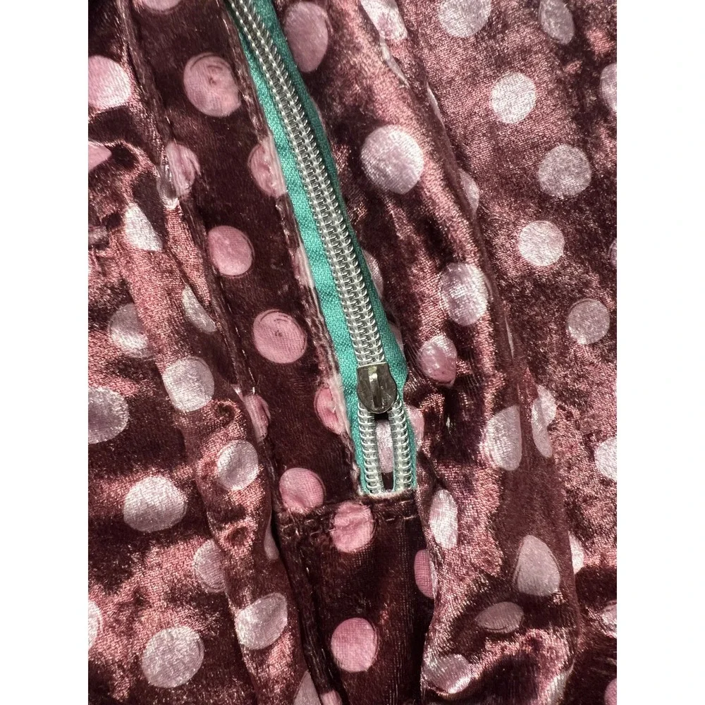 Madison & Dakota Kids Backpack Velvet Polka Dot Burgundy Teal School Bag